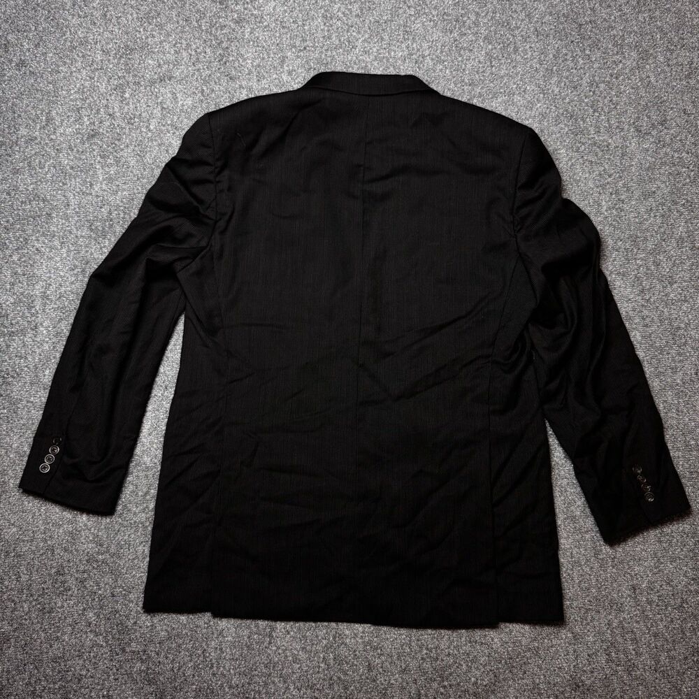 Lauren Ralph Lauren Mens 46T Tall 46L Jacket Blazer Black Striped Made Canada - Picture 3 of 11